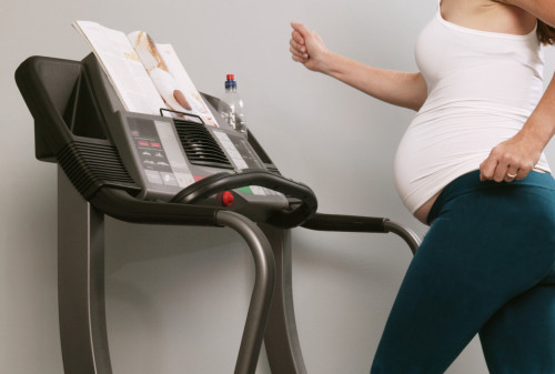Pregnant woman on treadmill