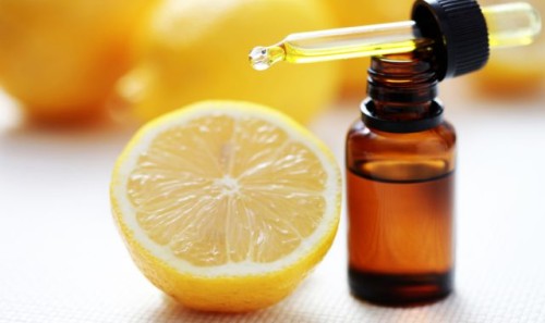 bottle of essential oil from lemon - alternative medicine